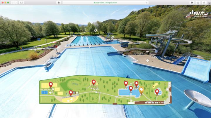 Gigapixel Panorama Virtueller Rundgang Freibad Tübingen