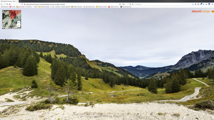 Gigapixel Panorama mit 15,5 Gigapixeln am Risipass im Appenzeller Land in der Schweiz.